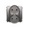 Double socket-outlet (module), 230V, metallic stainless steel
