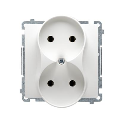 Double socket-outlet (module), 230V, white