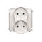 Double socket-outlet (module), 230V, white