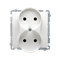 Double socket-outlet (module), 230V, white