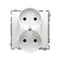 Double socket-outlet (module), 230V, white