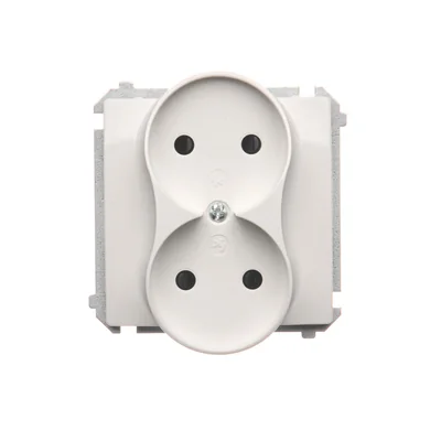 Double socket-outlet (module), 230V, white