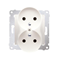 Double socket outlet with earthing and shutters (module) 16A 250V cream