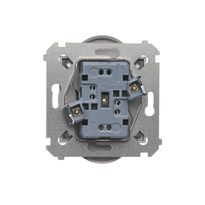 Double socket outlet with earthing and shutters (module) 16A 250V silver (metallic)