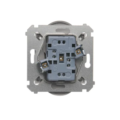 Double socket outlet with earthing and shutters (module) 16A 250V silver (metallic)