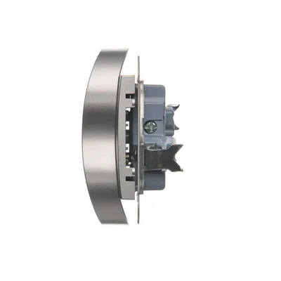 Double socket outlet with earthing and shutters (module) 16A 250V silver (metallic)