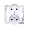 Double socket outlet with earthing and shutters (module) 16A 250V white