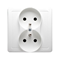 Double socket outlet with earthing complete 230, white