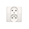 Double socket outlet with earthing complete 230, white