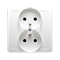 Double socket outlet with earthing complete 230, white