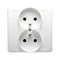 Double socket outlet with earthing complete 230, white