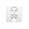Double socket outlet with earthing complete 230, white