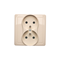 Double socket outlet with earthing complete 230V, beige