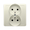 Double socket outlet with earthing complete 230V, beige