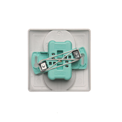 Double socket-outlet with earthing complete 230V, metallic stainless steel