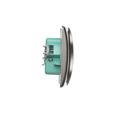 Double socket-outlet with earthing complete 230V, metallic stainless steel