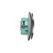 Double socket-outlet with earthing complete 230V, metallic stainless steel