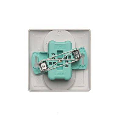 Double socket-outlet with earthing complete 230V, metallic stainless steel
