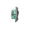 Double socket-outlet with earthing complete 230V, metallic stainless steel