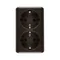 Double socket-outlet with earthing Schuko type with shutters for current paths 16A 230V quick connectors metallized anthracite