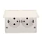 Double socket-outlet with earthing, Schuko type with shutters for current paths IP44 16A 230V cream screw terminals