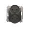 Double socket-outlet with earthing with shutters (module) 16A 250V anthracite (metallic)