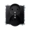 Double socket-outlet with grounding 16A 250V screw terminals matt graphite