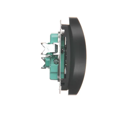 Double socket-outlet with grounding 16A 250V screw terminals matt graphite