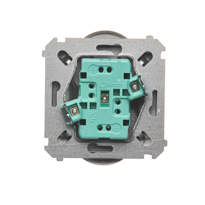 Double socket-outlet with grounding (module) 16A 230V inox (metallic)
