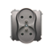 Double socket-outlet with grounding (module) 16A 230V inox (metallic)