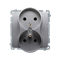 Double socket-outlet with grounding (module) 16A 230V inox (metallic)