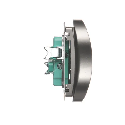 Double socket outlet with grounding (module) 16A 230V satin (metallic)