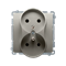 Double socket outlet with grounding (module) 16A 230V satin (metallic)