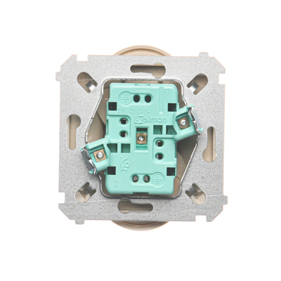 Double socket-outlet with grounding (module), 16A, 230V, screw terminals, beige