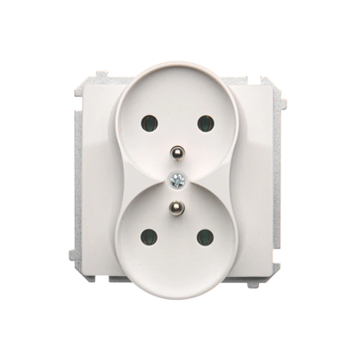 Double socket outlet with grounding (module) 16A 230V white