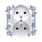 Double socket outlet with grounding (module) 16A 230V white