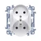 Double socket outlet with grounding (module) 16A 230V white