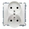 Double socket outlet with grounding (module) 16A 230V white