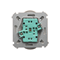 Double socket outlet with grounding (module), with shutters for current paths, 16A, 230V, screw terminals, satin (metallic)