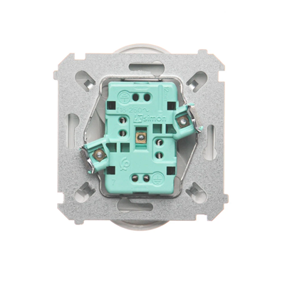 Double socket outlet with grounding (module), with shutters for current paths, 16A, 230V, screw terminals, white