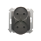 Double socket-outlet without earthing with shutters (module) 16A 250V anthracite (metallic)