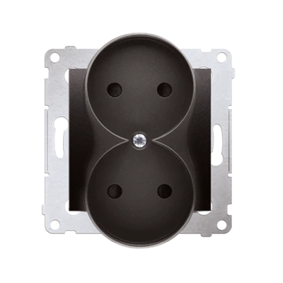 Double socket-outlet without earthing with shutters (module) 16A 250V anthracite (metallic)
