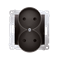 Double socket-outlet without earthing with shutters (module) 16A 250V anthracite (metallic)