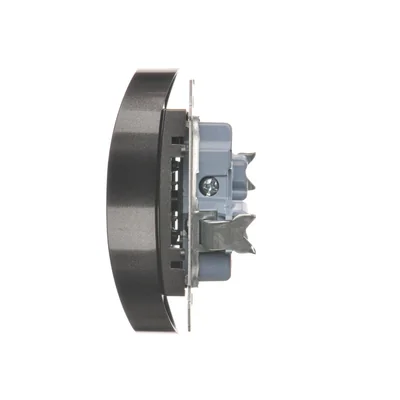 Double socket-outlet without earthing with shutters (module) 16A 250V anthracite (metallic)