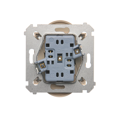 Double socket-outlet without earthing with shutters (module) 16A 250V cream