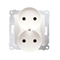 Double socket-outlet without earthing with shutters (module) 16A 250V cream