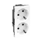 Double socket SIMON 500 SCHUKO 16A 230V quick connectors/knife pure white