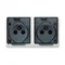 Double socket, surface-mounted, with grounding - white+smoke, IP44 HERMES