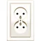 Double socket with earthing cream gloss set