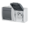 Double socket with earthing - grey, IP55 AQUANT